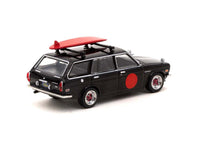 Thumbnail for Tarmac Works 1:64 Mijo Exclusive Datsun Bluebird 510 Wagon Black With Surfboard