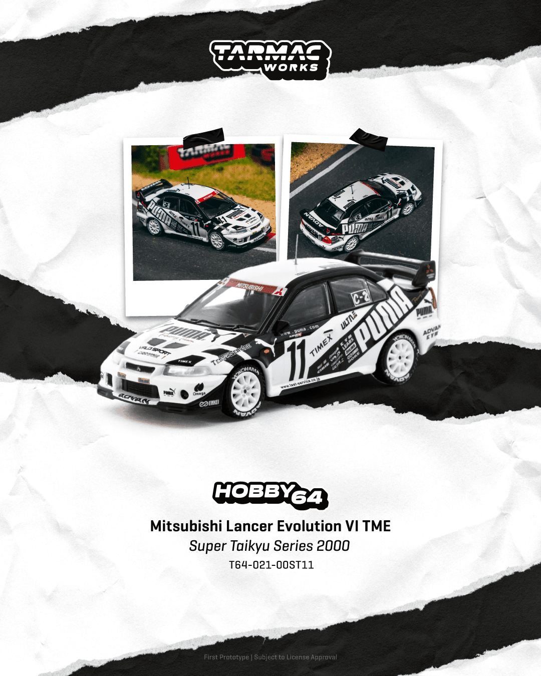 Tarmac Works 1:64 Mitsubishi Lancer Evolution VI TME, Super Taikyu Series 2000