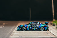 Thumbnail for Tarmac Works 1:64 Nissan Skyline R32 Widebody, HKS w/ Trading Cards