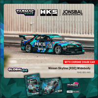 Thumbnail for Tarmac Works 1:64 Nissan Skyline R32 Widebody, HKS w/ Trading Cards
