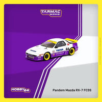 Thumbnail for Tarmac Works 1:64 Pandem Mazda RX-7 FC3S White / Purple