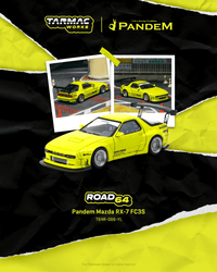 Thumbnail for Tarmac Works 1:64 Pandem Mazda RX-7 FC3S, Yellow