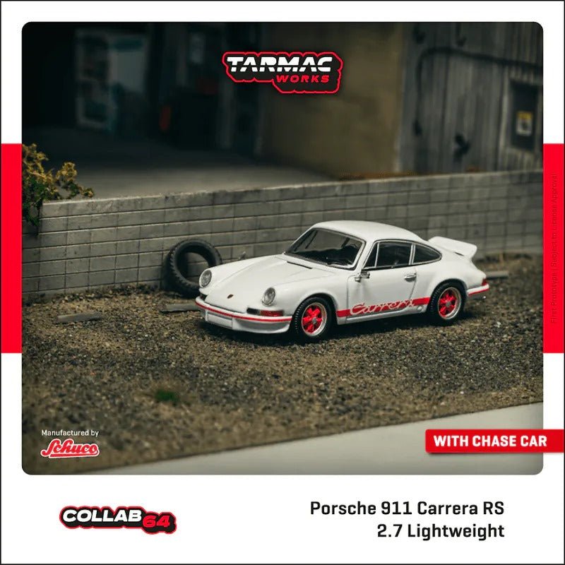 Tarmac Works 1:64 Porsche 911 Carrera RS 2.7 Lightweight White/Red