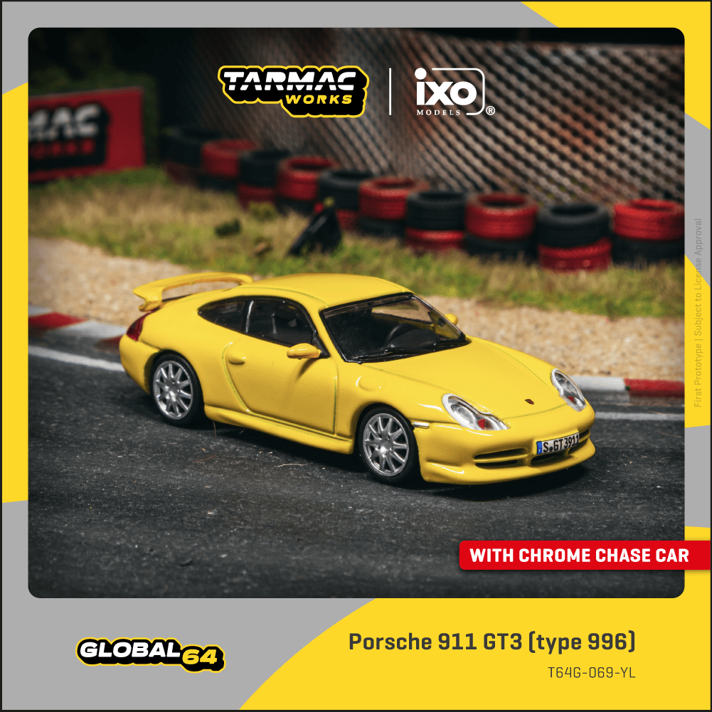 Tarmac Works 1:64 Porsche 911 GT3 type 996 , Yellow