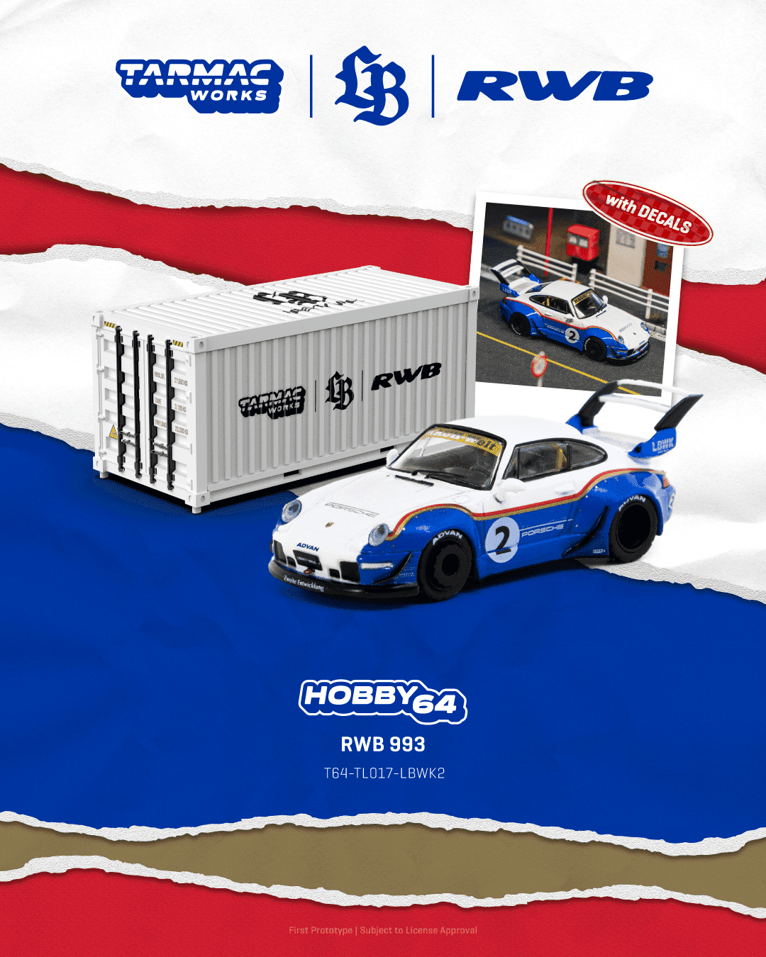 ターマックワークス 1/64 RWB 993 LBWK Tarmac Works 1:64 RWB 993 Liberty Walk w/ Container – Little