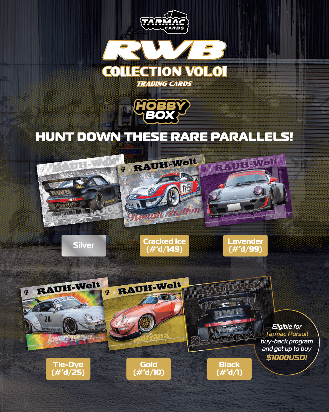 Tarmac Works 1:64 RWB Collection Vol.01- Hobby Box Trading Cards