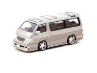 Thumbnail for Tarmac Works 1:64 Toyota Hiace Wagon Custom – Silver / Brown