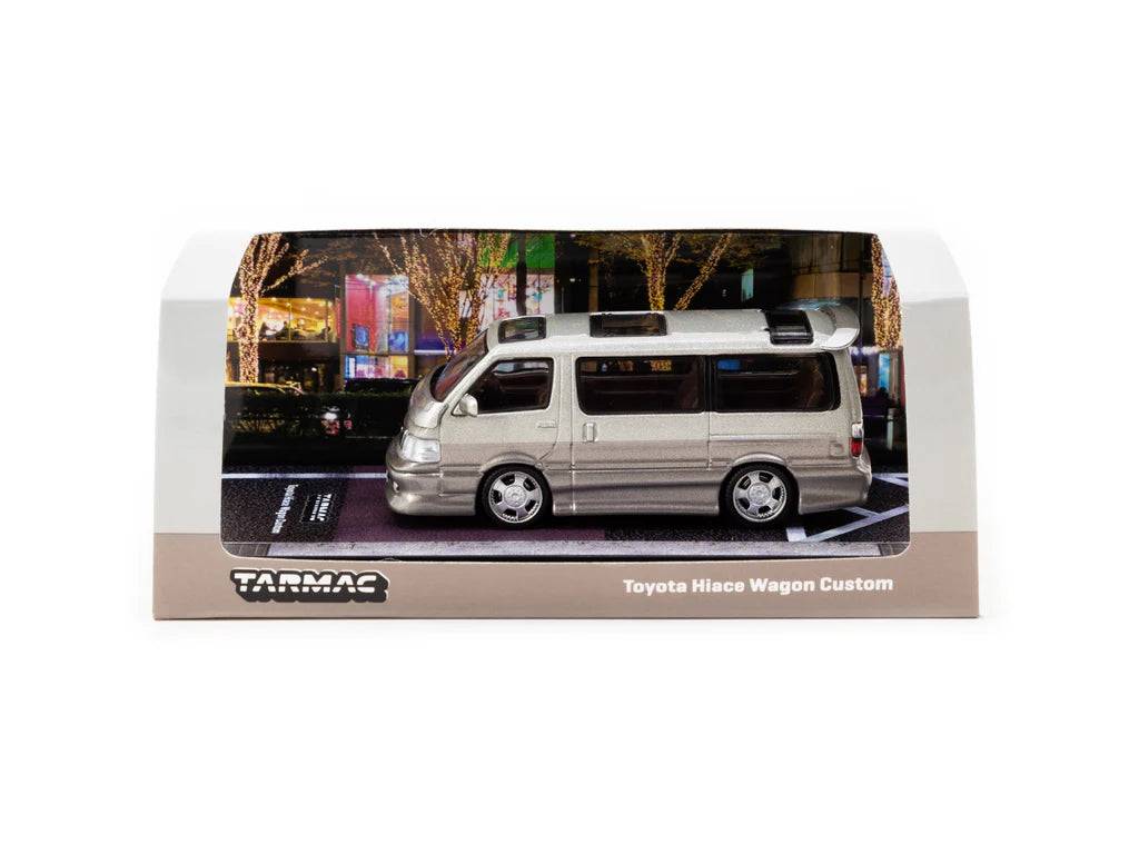 Tarmac Works 1:64 Toyota Hiace Wagon Custom – Silver / Brown