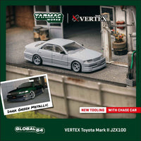 Thumbnail for Tarmac Works 1:64 Toyota Mark II Chaser JZX100 Vertex Dark Green Metallic