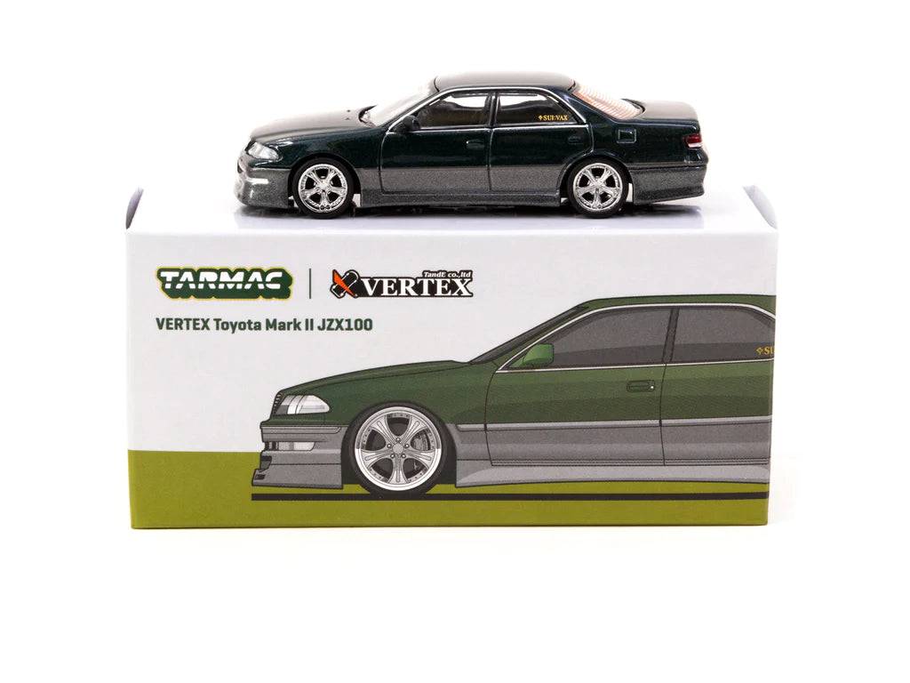 Tarmac Works 1:64 Toyota Mark II Chaser JZX100 Vertex Dark Green Metallic