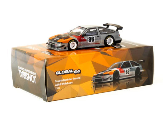 Tarmac Works 1:64 Toyota Sprinter Trueno AE86 Widebody RAW CHASE