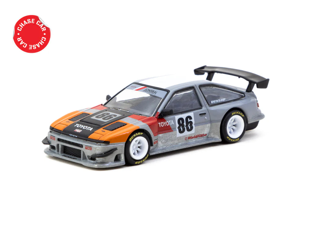 Tarmac Works 1:64 Toyota Sprinter Trueno AE86 Widebody RAW CHASE