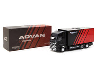 Thumbnail for Tarmac Works 1:64 Toyota Yaris GR ADVAN With Truck – Black/Red