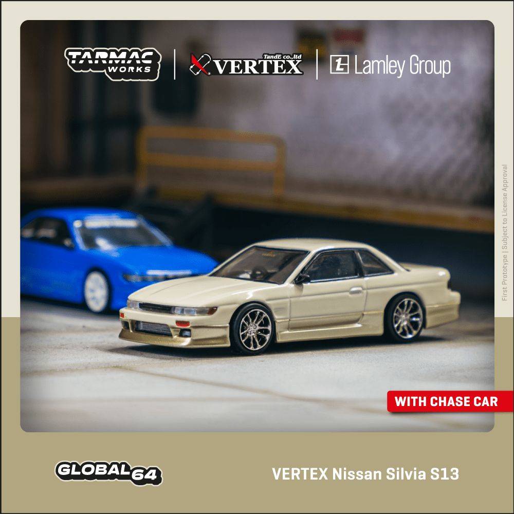 PRE-ORDER Tarmac Works 1:64 VERTEX Nissan Silvia S13 White