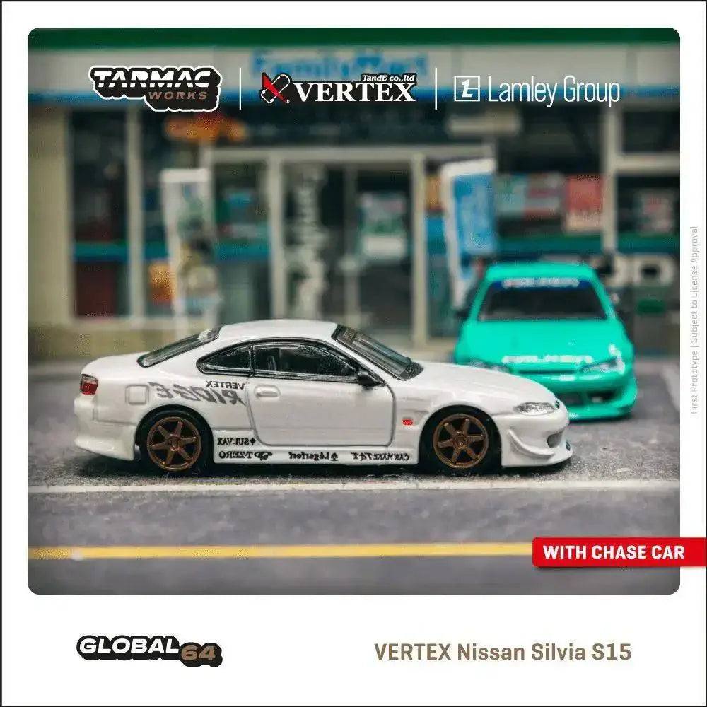 Tarmac Works 1:64 VERTEX Nissan Silvia S15 White Metallic