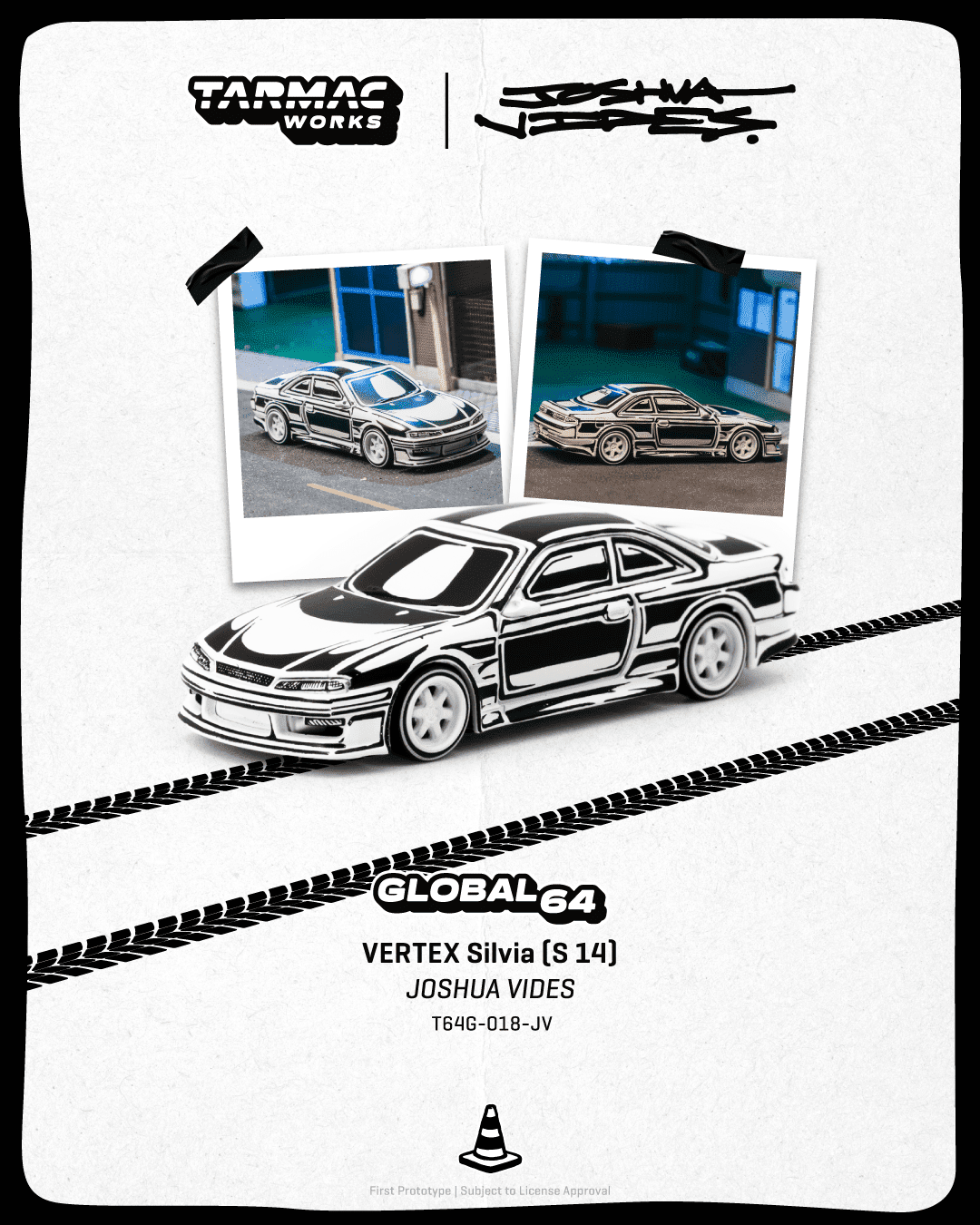 Tarmac Works 1:64 VERTEX Silvia S14 - Designed by JOSHUA VIDES