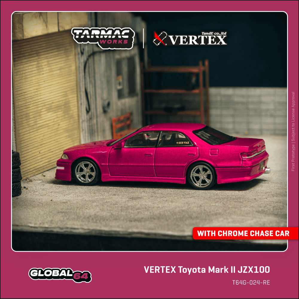 Tarmac Works 1:64 VERTEX Toyota Mark II JZX100, Red Metallic