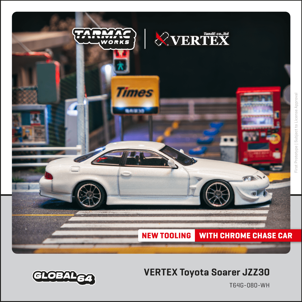 Tarmac Works 1:64 VERTEX Toyota Soarer JZZ30, White