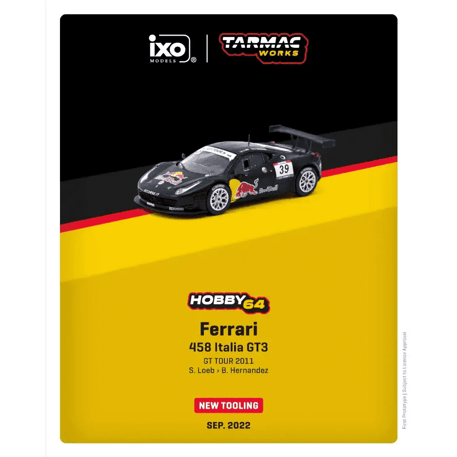 Tarmac Works IXO 1:64 Ferrari 458 Italia GT3 Red Bull Racing