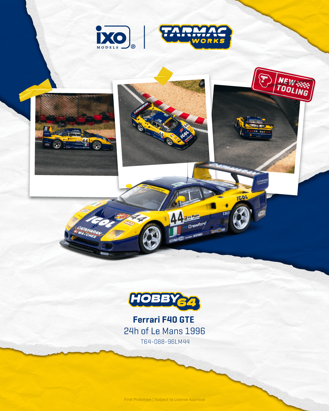 Tarmac Works x IXO 1:64 Ferrari F40 GTE, 24h of Le Mans 1996,
