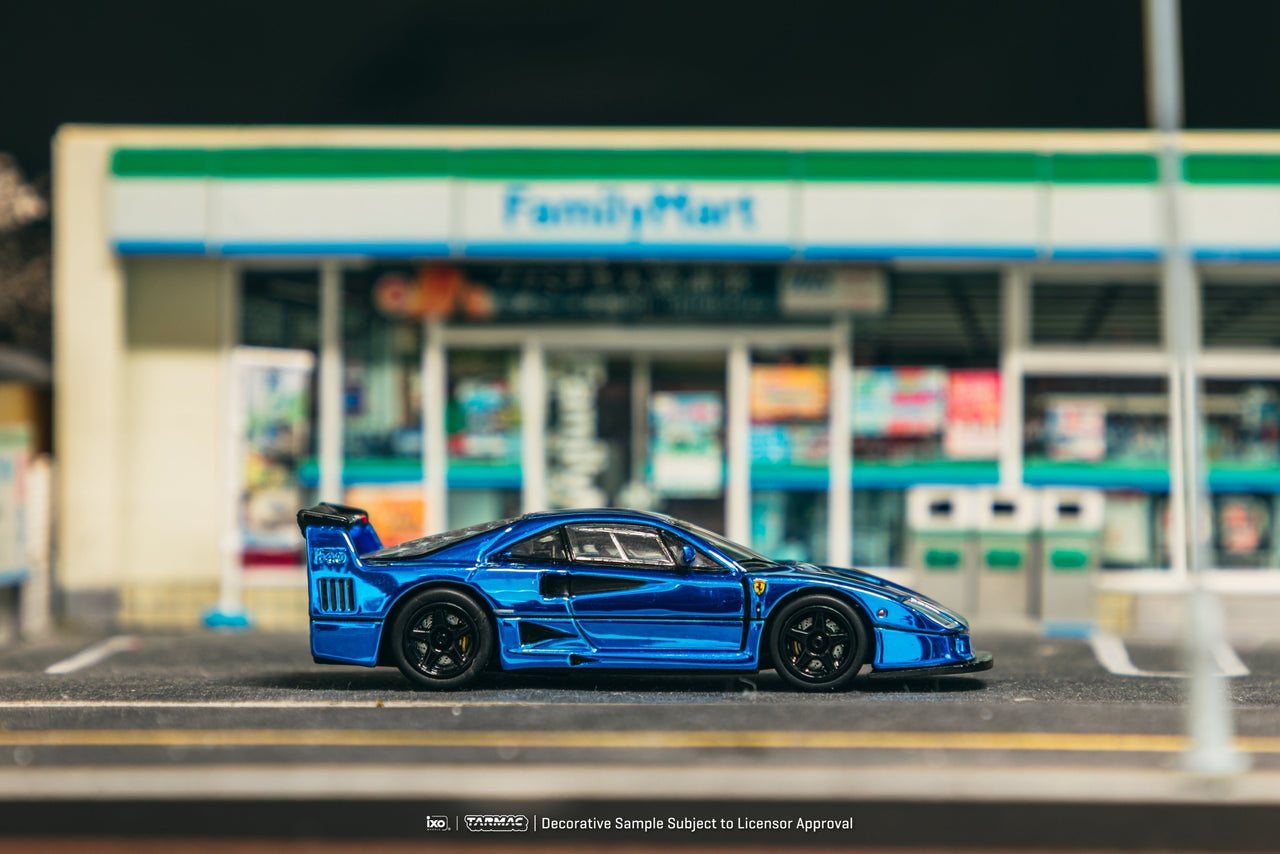 Tarmac Works x IXO 1:64 Ferrari F40 LM Chrome Blue