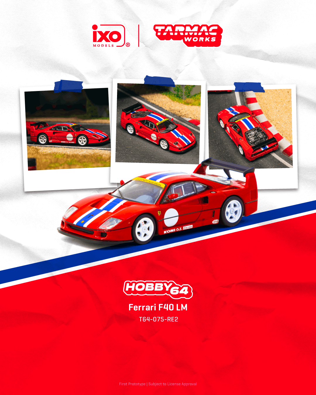 Tarmac Works x IXO 1:64 Ferrari F40 LM Red