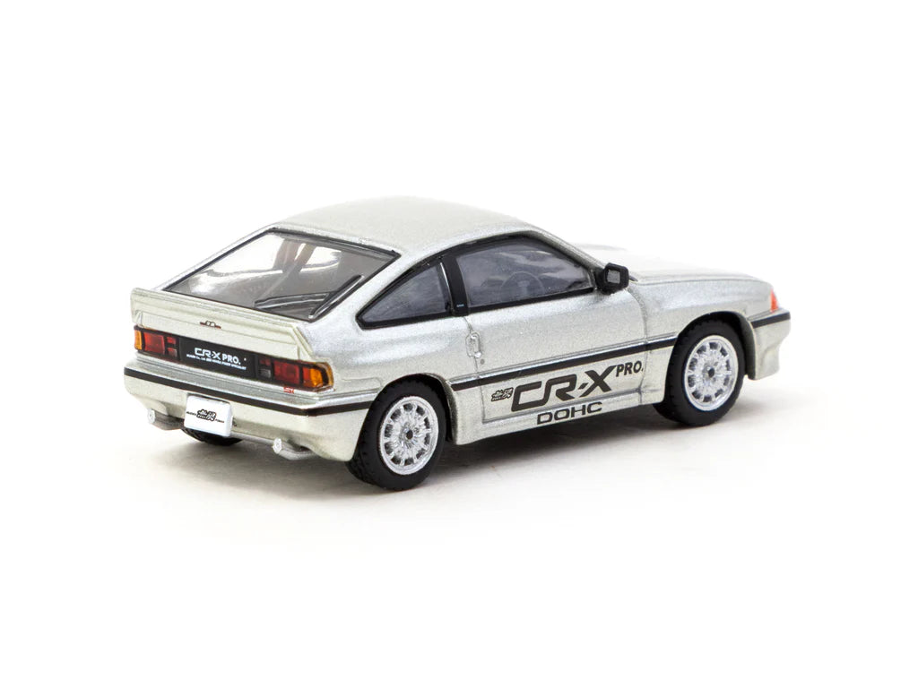 Tarmac works 1:64 Mugen Honda CR-X PRO Ballade Sports SILVER w/ Trading Cards