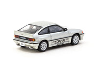 Thumbnail for Tarmac works 1:64 Mugen Honda CR-X PRO Ballade Sports SILVER w/ Trading Cards