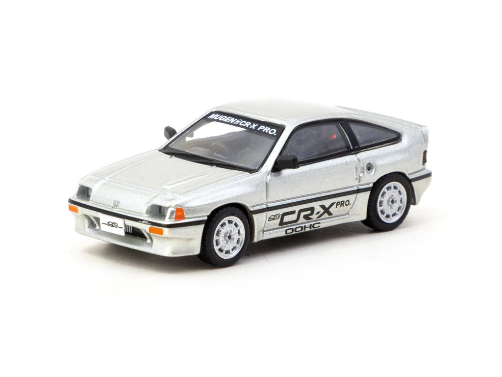 Tarmac works 1:64 Mugen Honda CR-X PRO Ballade Sports SILVER w/ Trading Cards