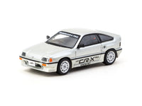 Thumbnail for Tarmac works 1:64 Mugen Honda CR-X PRO Ballade Sports SILVER w/ Trading Cards