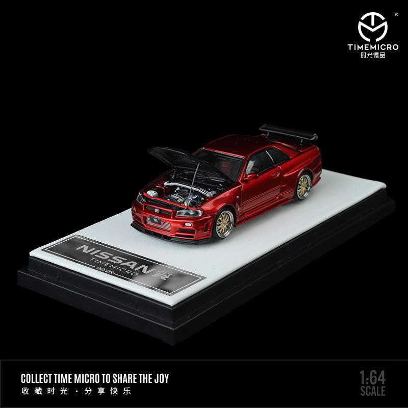 Time Micro 1:64 Nissan R34 GT-R Z Tune w/ Opening Hood