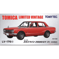 Thumbnail for Tomica Limited Vintage TLV-176c Nissan Skyline 2000GT-R Red 1969