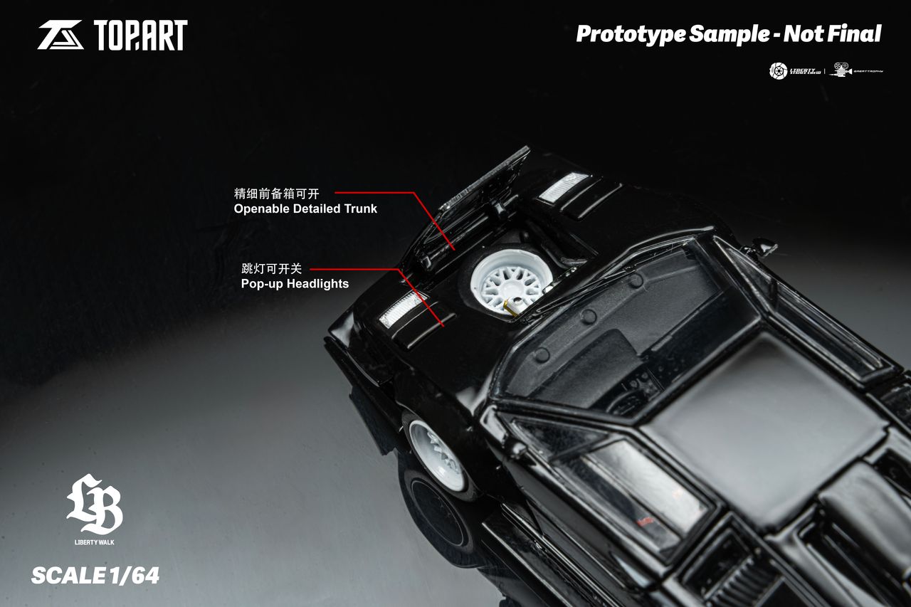 Top Art 1:64 LBWK Countach Black TMCS 2025 Event Exclusive