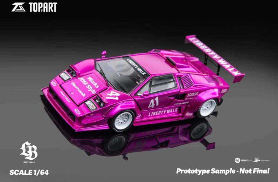 Top Art 1:64 LBWK Countach Flash Pink – Little Luca's Toys