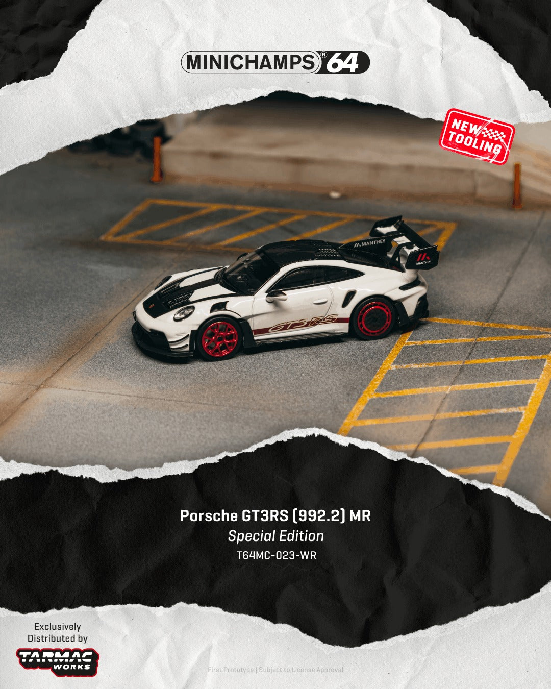 (PRE-ORDER) Tarmac Works x Minichamps 1:64 Porsche GT3RS MR Special Edition White