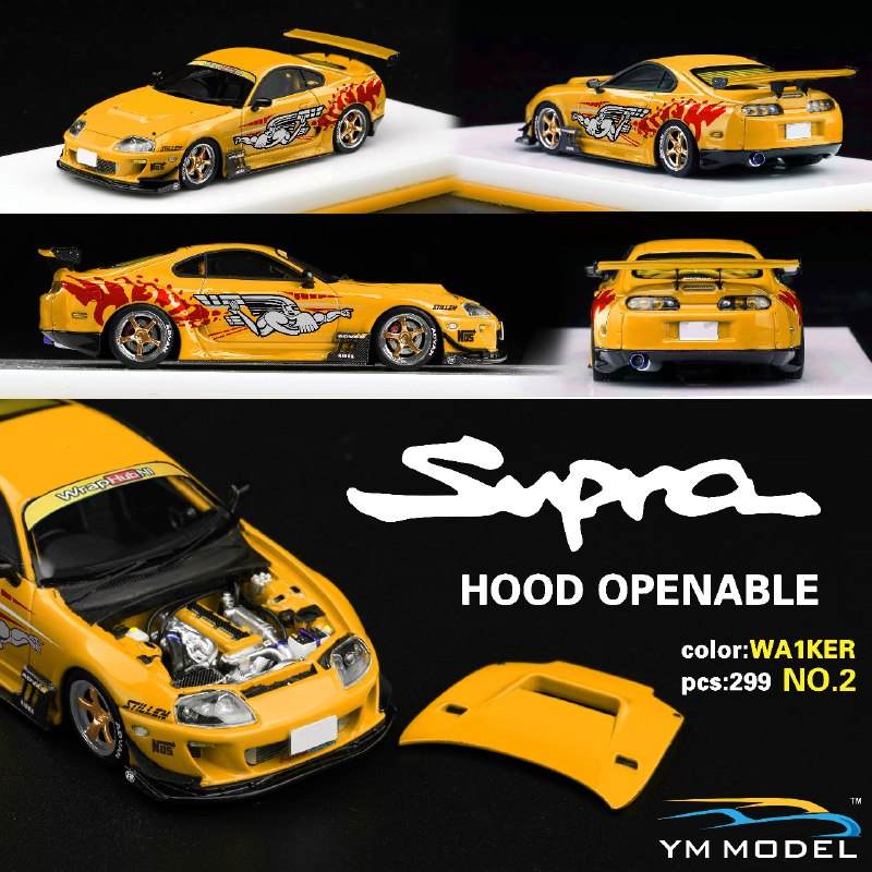 YM Model Advanced 1:64 Toyota Supra MK4 w/ Opening Hood Paul Walker V2