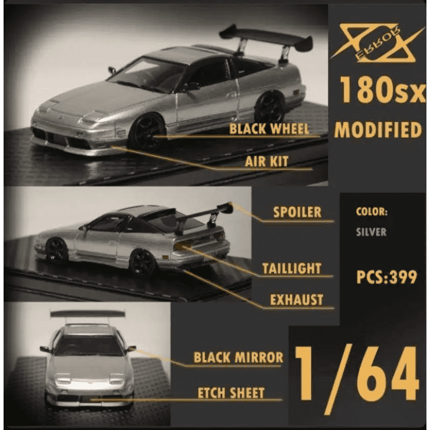 Error 404 1:64 Nissan Silvia S13 180SX Silver