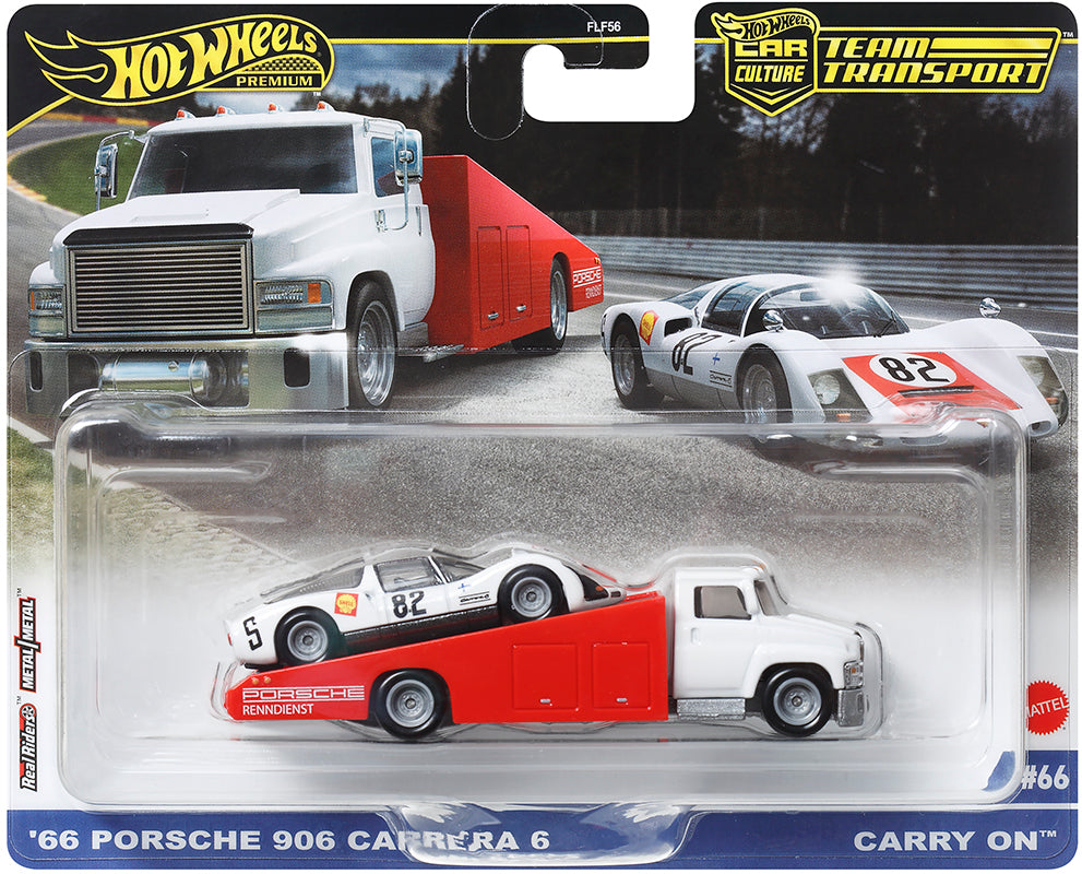 Hot Wheels Premium 1:64 Car Culture Team Transport - 66 Porsche 906 Carrera Carry On