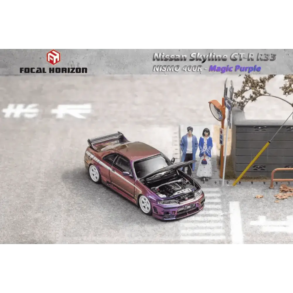 Focal Horizon 1:64 Nissan Skyline R33 GTR Midnight Purple w/ Opening Hood