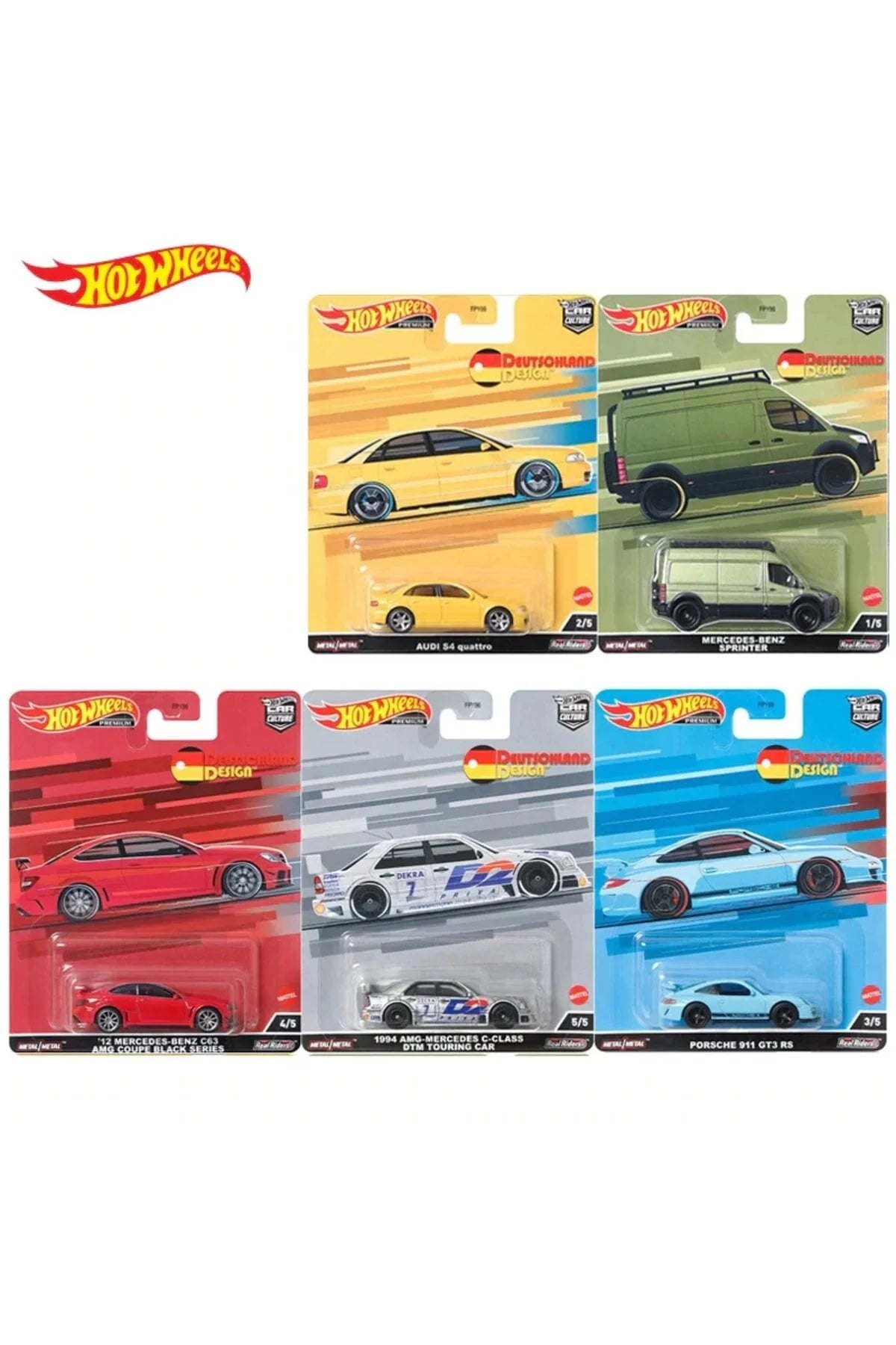 Hot Wheels 1:64 Premium 1:64 Car Culture Deutsche Design Set 1-5