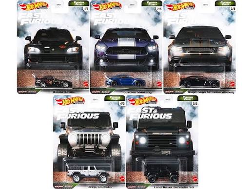 Hot Wheels Premium 1:64 Fast & Furious Furious Fleet Set 1-5