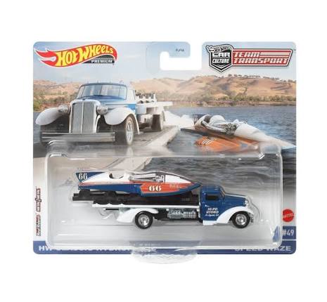 Hot Wheels Premium 1:64 Team Transport HW Classic Hydroplane Speed Waze