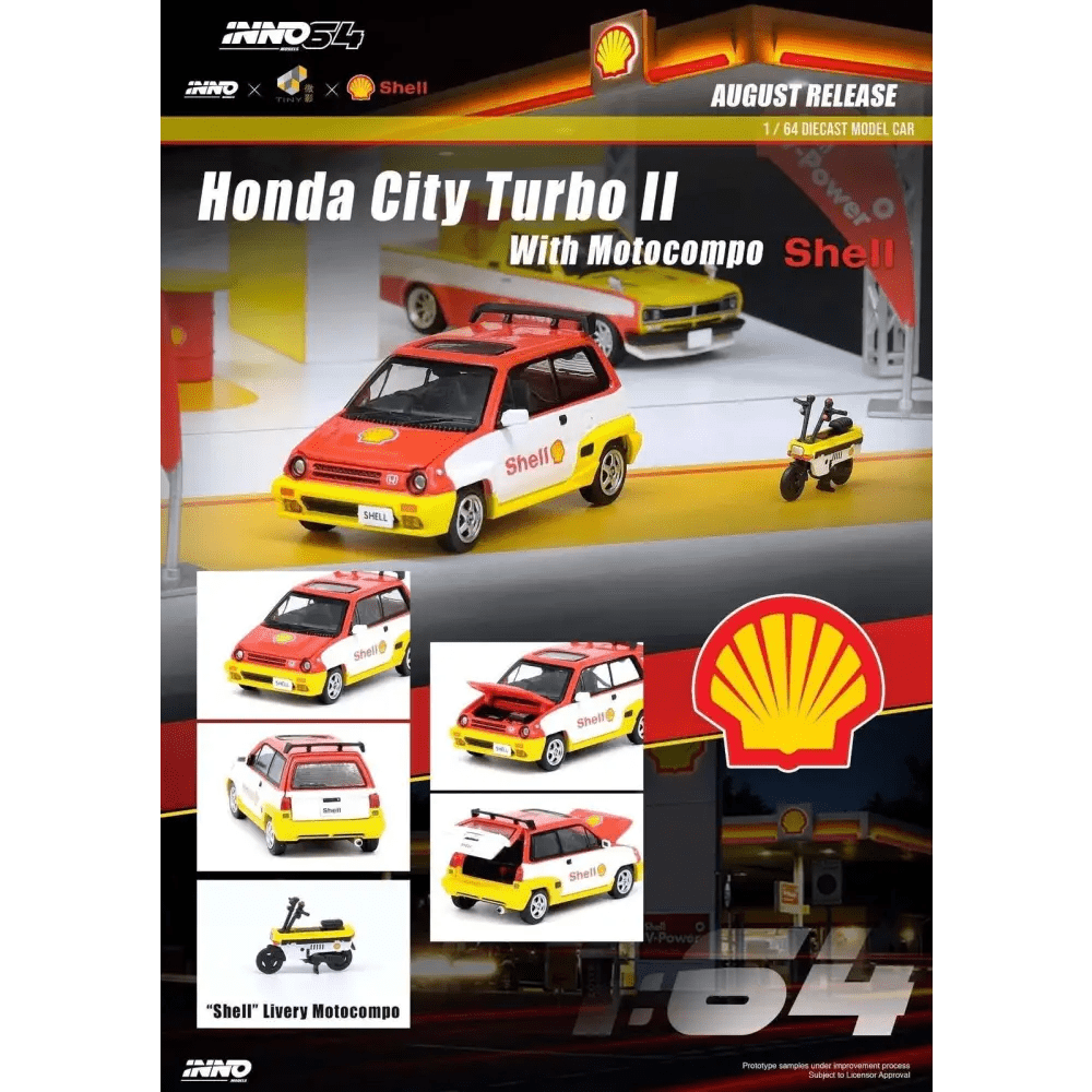 INNO64 1:64 Honda City Turbo II w/ Motocompo Shell