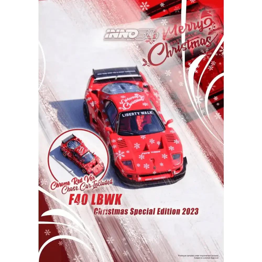 INNO64 1:64 LBWK Ferrari F40 Christmas Special Edition 2023