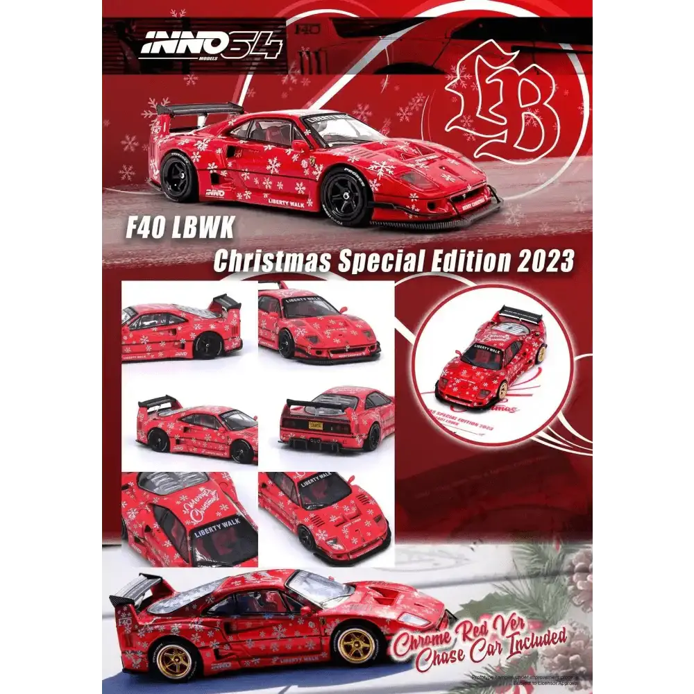 INNO64 1:64 LBWK Ferrari F40 Christmas Special Edition 2023