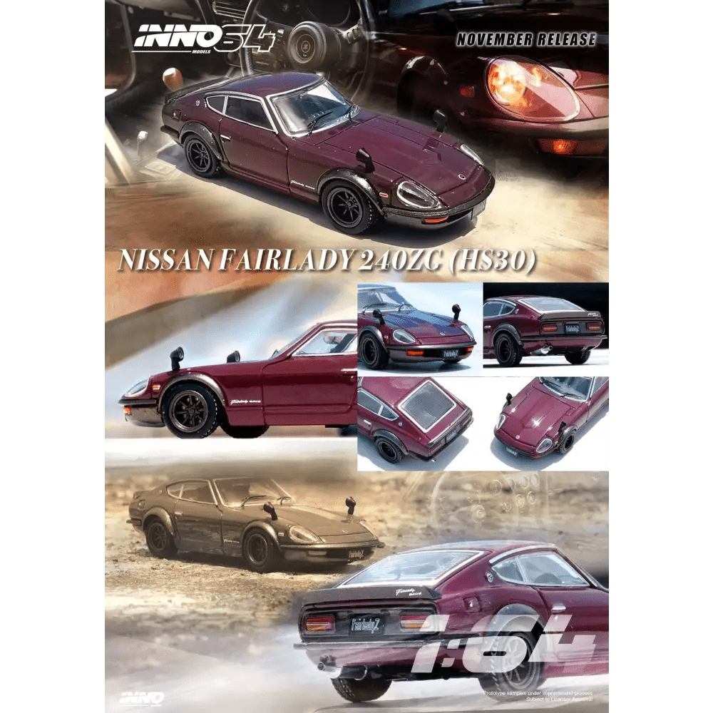 INNO64 1:64 Nissan 240ZG HS30 Maroon