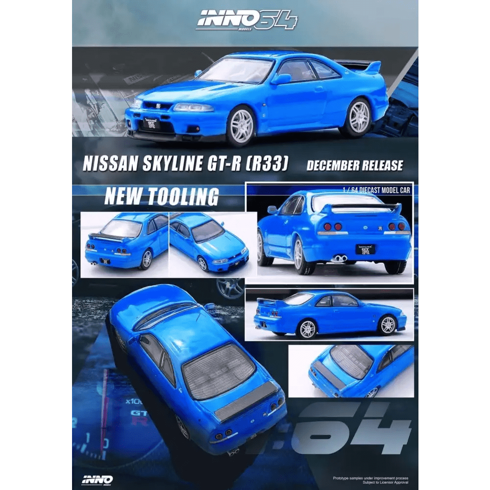 INNO64 1:64 Nissan Skyline R33 GT-R Blue