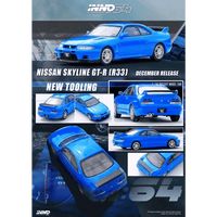 Thumbnail for INNO64 1:64 Nissan Skyline R33 GT-R Blue