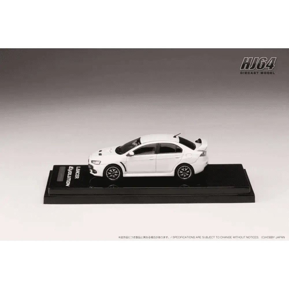 PRE-ORDER Hobby Japan 1:64 Mitsubishi Lancer Evolution X Final Edition w/Engine Display WHITE