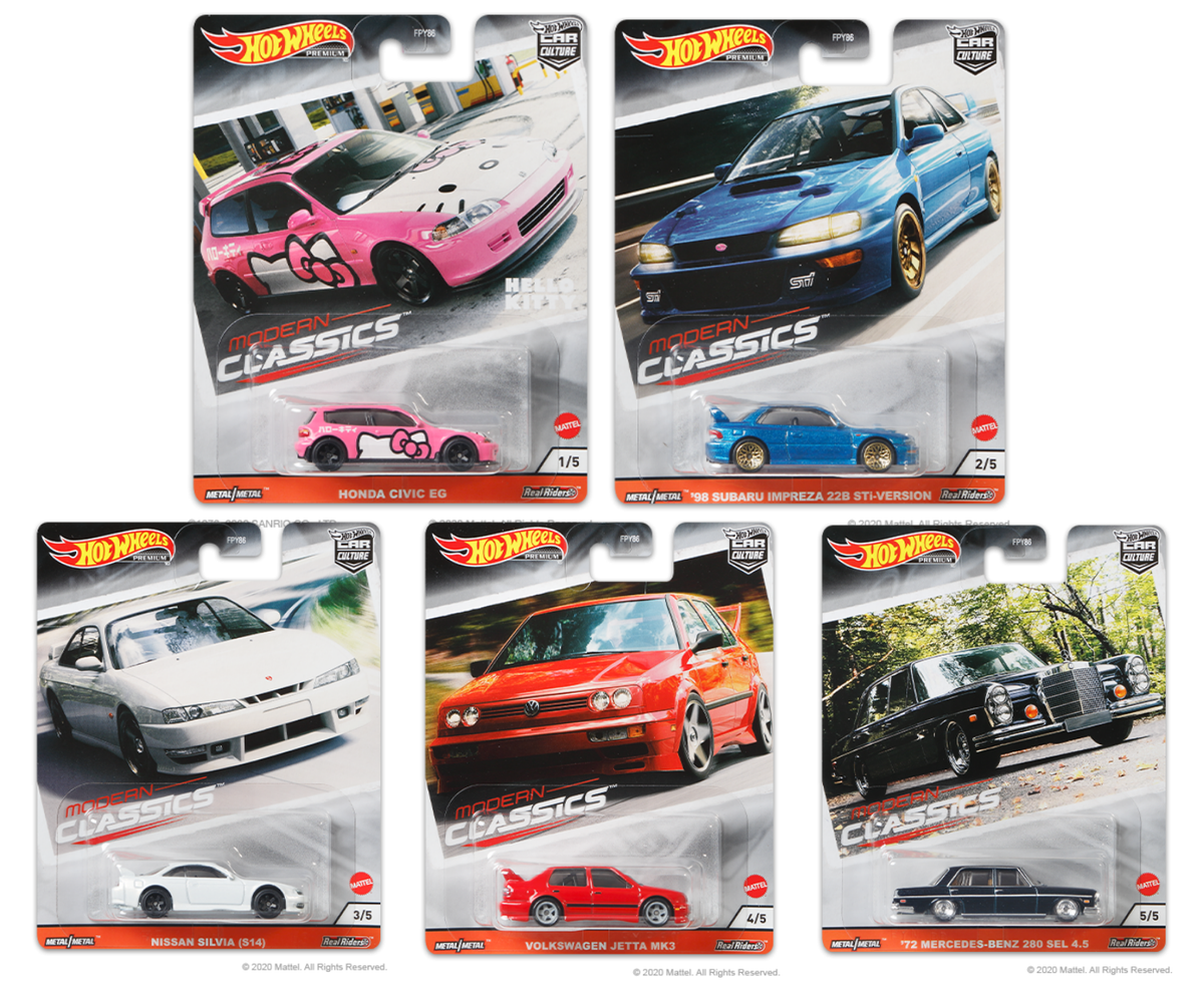 Hot Wheels 1:64 Premium Car Culture Modern Classics Complete Set 1-5